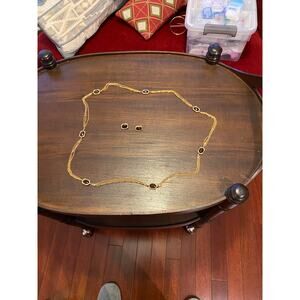 Vintage Sarah Coventry Golden Embers Long Necklace & Earring Set